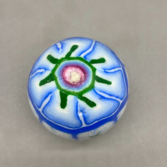 Vintage Millefiori Egg Glow Candle Mosaic Handcrafted 1990s Y2K Blue / Purple 2" - Picture 5 of 5